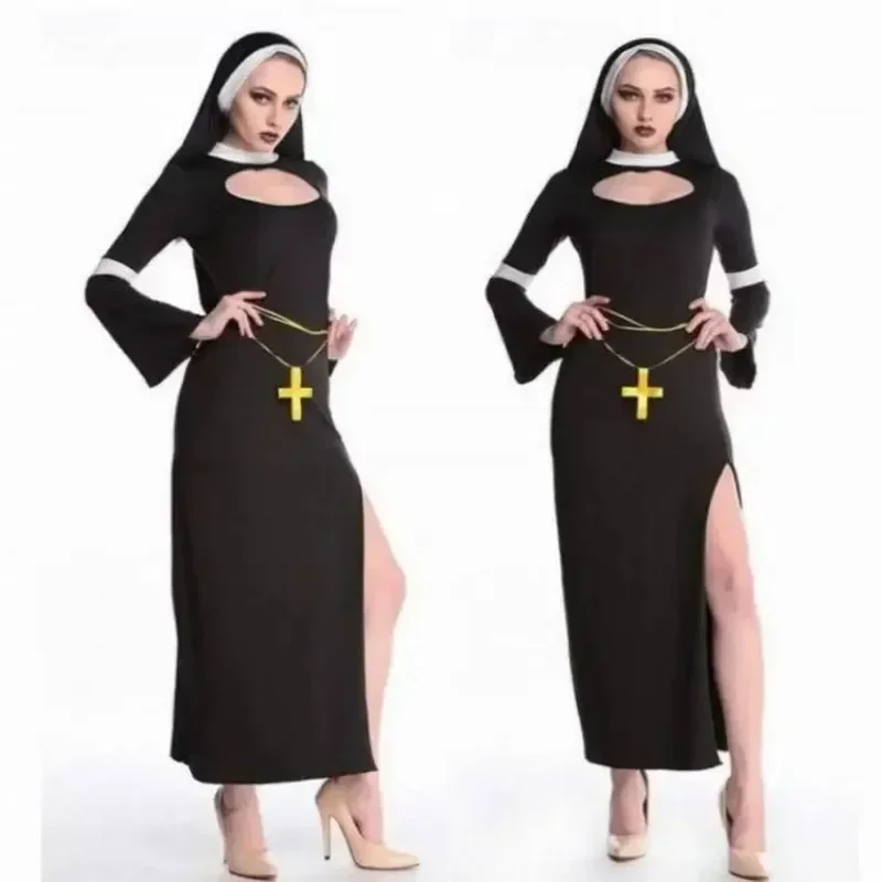 

Apparel Masquerade Show Nun Costume Cos Uniform Set-Party Cos Halloween Costumes for Women