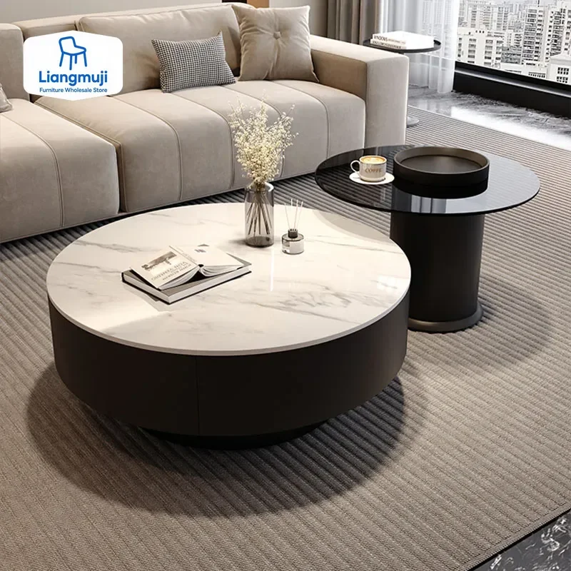 Mesas De centro italianas De lujo, Mesas De centro únicas nórdicas modernas minimalistas, Mesas De Centro De diseño negro Para Sala, muebles