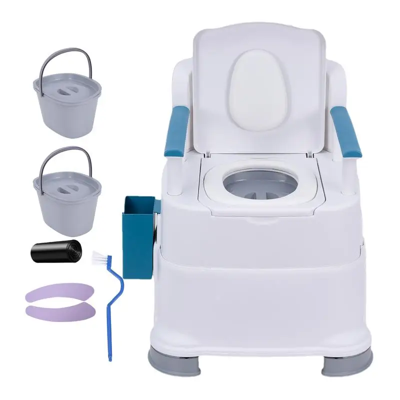 

Safety Commode Toilet Indoor Safety Bedside Toilet Reinforced Frame Mobile Portable Toilets For Disabled People Pregnant Women