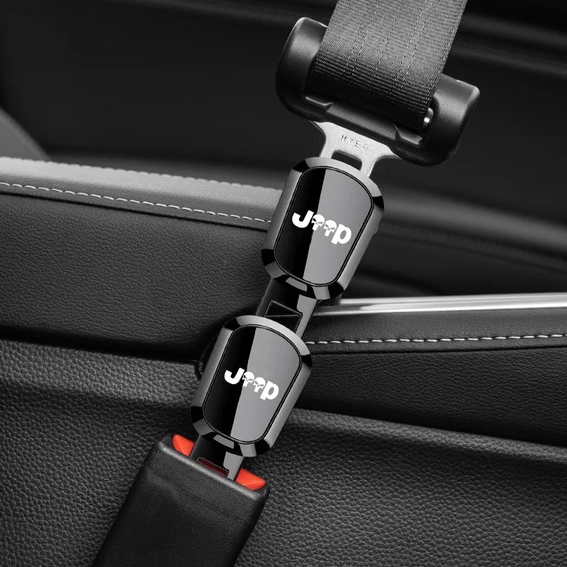 1pc Car Seat Belt Extension Plug Metal Seat Belt Clip Adjustable Extender For Jeep Wrangler JK JL TJ Renegade Grand Cherokee Com