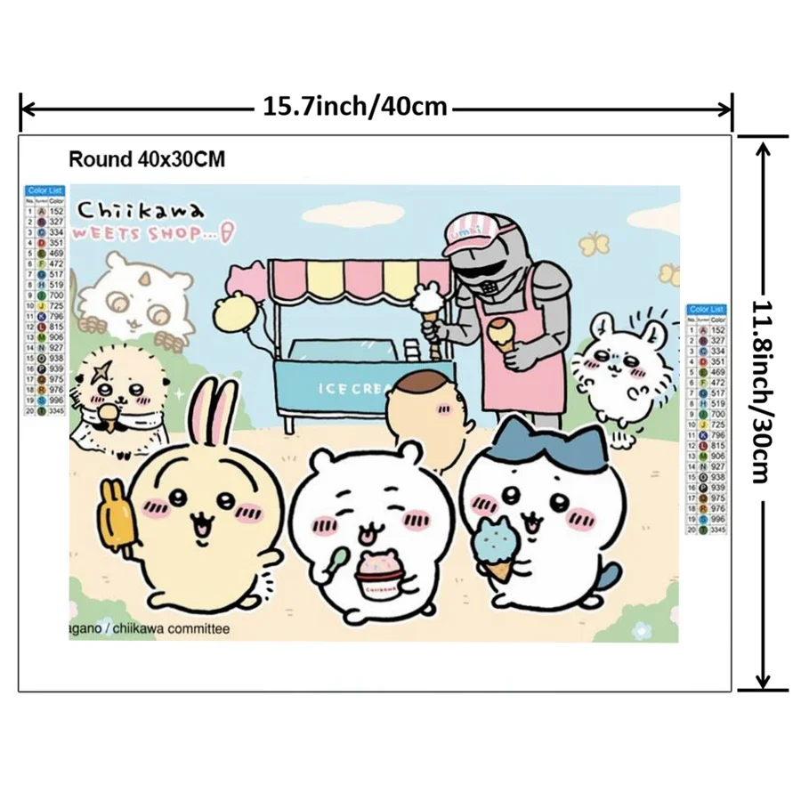 2024 جديد Chiikawa 5D الماس اللوحة فسيفساء اليابانية الكرتون أنيمي الفن عبر عدة خياطة التطريز الراين الأطفال هدية #3