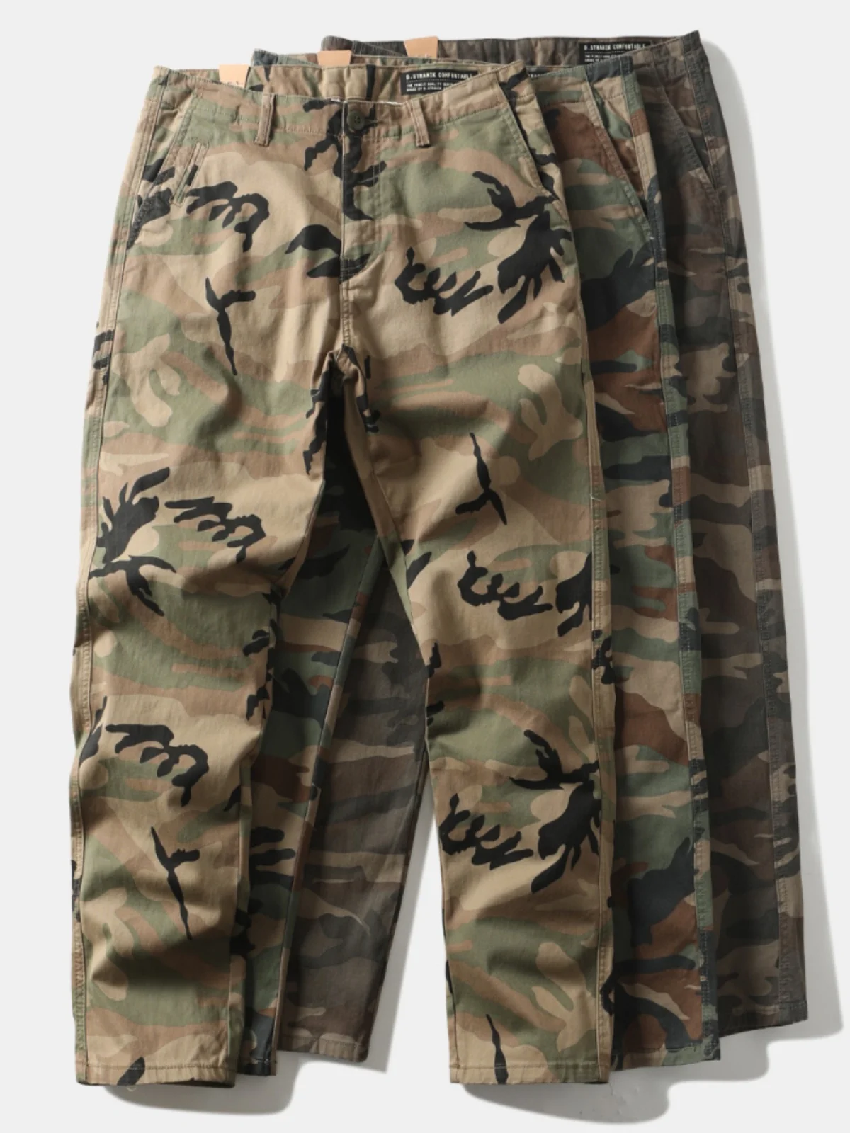 

American Retro Outdoor Camouflage Pants Men's Straight Leg Slim Fit Heavy Du Workwear Pure Cotton Sports Military Casual Lo...