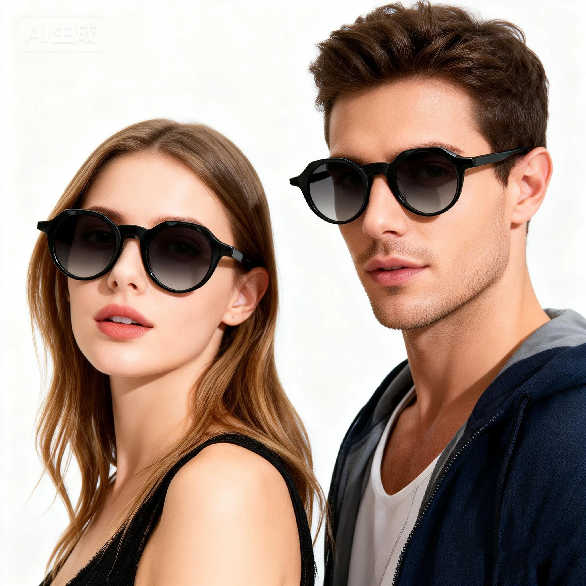 

Винтажные солнцезащитные очки-полигоны для мужчин и женщин, ретро-очки с защитой от УФ-излучения, легкие модные очки со сменными линзами