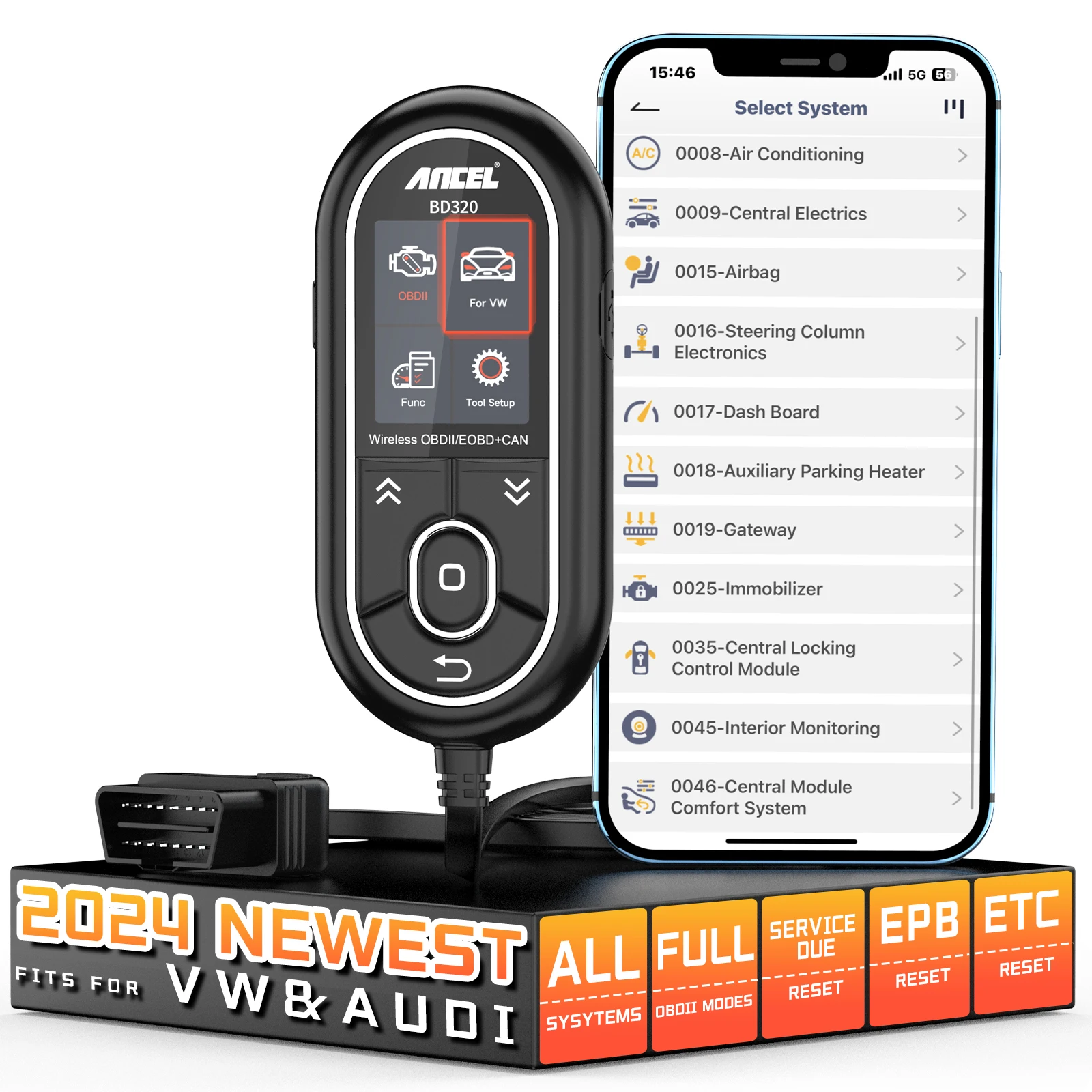 

ANCEL BD320 Bluetooth OBD2 сканер EPB сброс масла дроссельной заслонки для VW Audi Skoda считыватель кодов сиденья системы AIl автомобильный диагностический инструмент