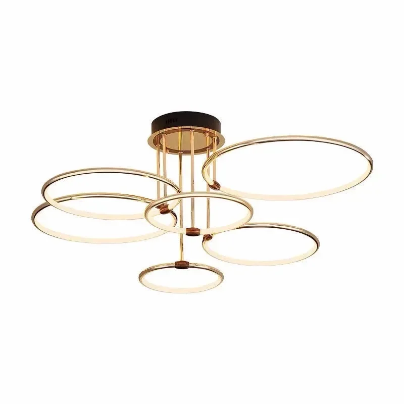 Living room lights modern minimalist led master bedroom room lamps Nordic creative personality ring dining room living