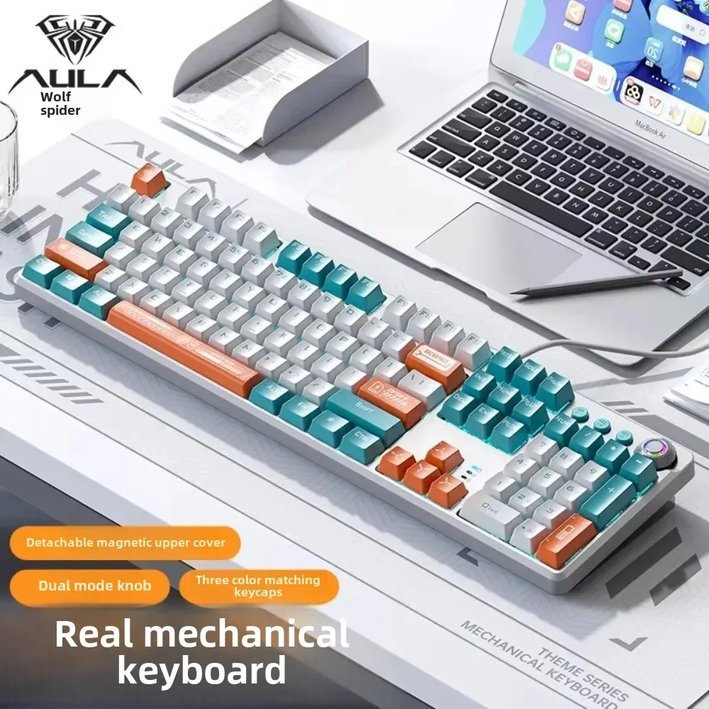 AULA F2088pro Mechanical Keyboard Gradient 108 keys Esports handle official business Notebookcomputer good-looking Quickresponse