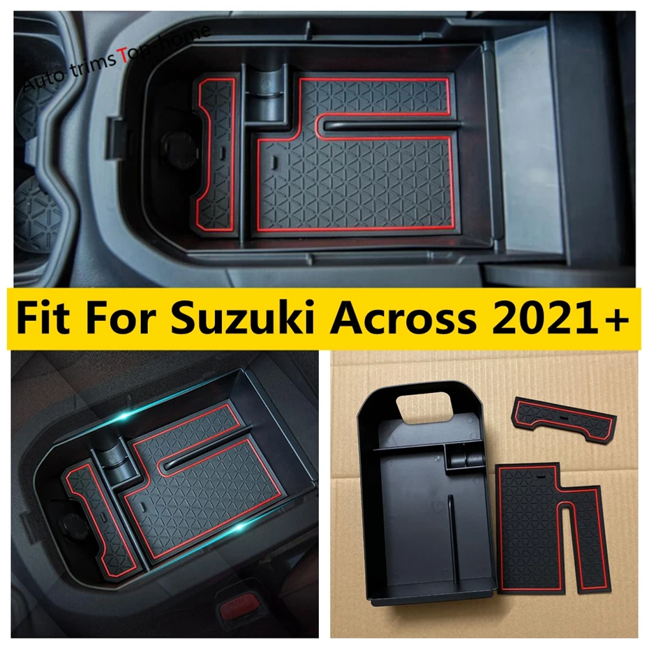 

Plastic Car Central Armrest Storage Box Container Phone Holder Tray Cover Trim Kit Accessories Fit For Suzuki Across 2021 +