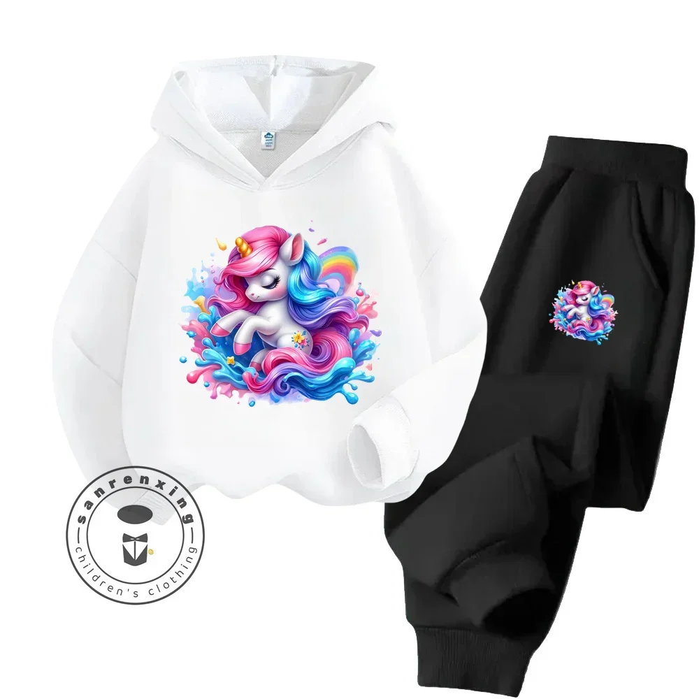 Soft Cotton Cute Unicorn Long Sleeve for Children Cute Graphics Comfortable Feel Breathable Quality Fall Winter Hoodie Tracksuit