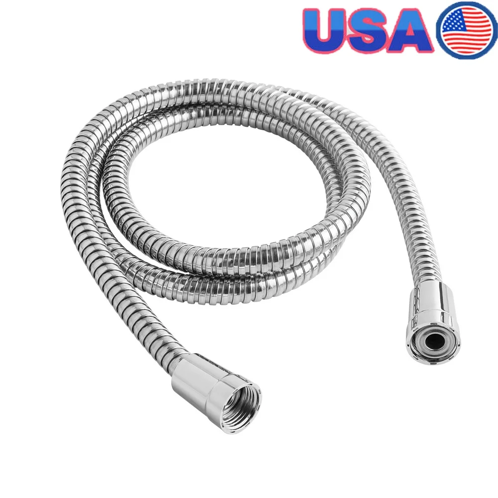 

Душевой шланг из нержавеющей стали, универсальная ручная насадка для душа, 60 дюймов, металлическая, гибкая, прочная, без инструментов, коническая гайка