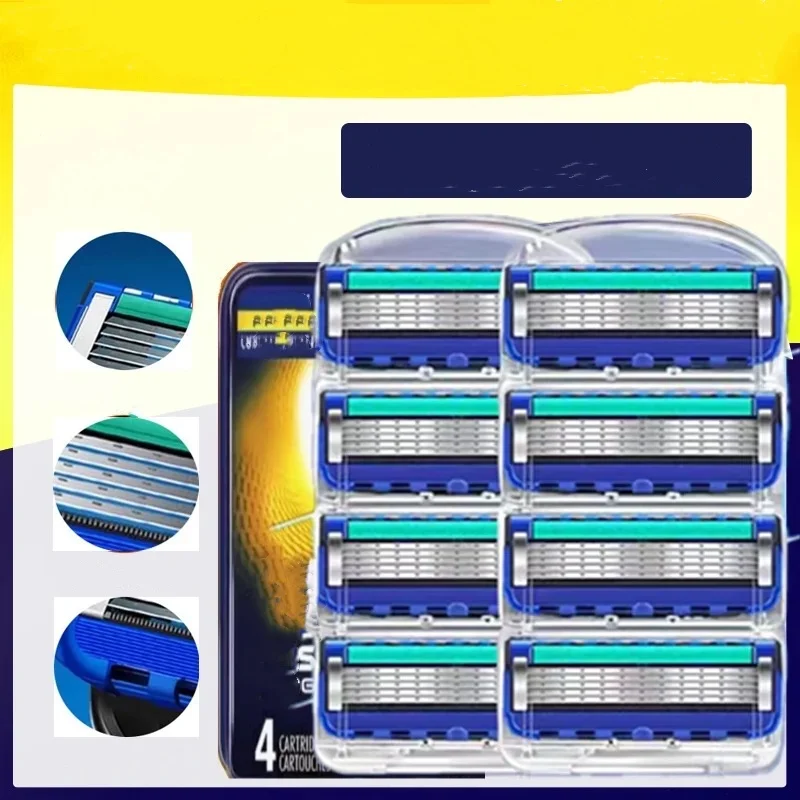 

5-слойная безопасная бритва для безопасной бритвы, мужские бритвы для ручного бритья, двухслойная безопасная бритва с длинной ручкой для купания, путешествий в отеле