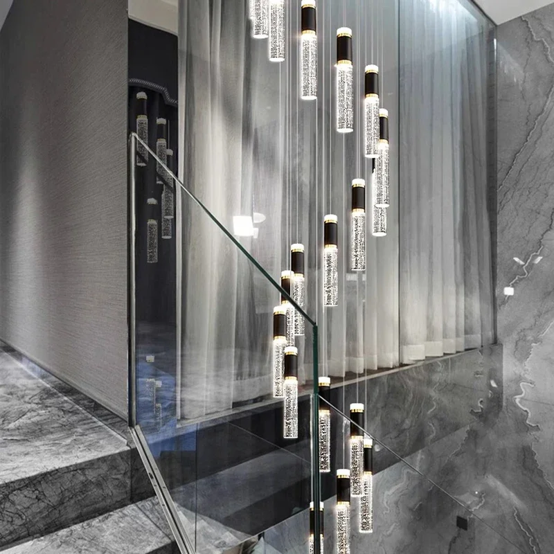 

Modern Home Decoration Crystal Chandelier, Stair Pendant Lamp, Living Room Pendant Lights, Interior Lighting