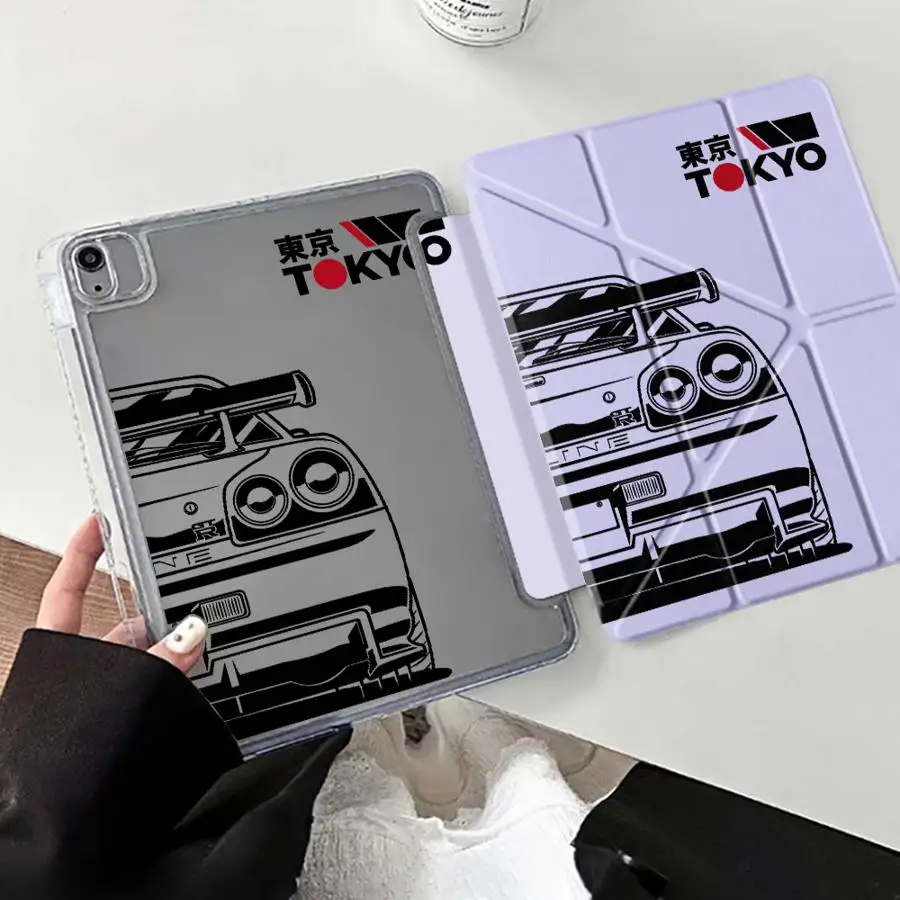 

Jdms Sports Cars Y-Fold Holder Cover Tablet Case For iPad Mini 6 7 Air 4 5 M3 M2 1 2 M4 11inch Pro 11th 10th 9th 8th 7th