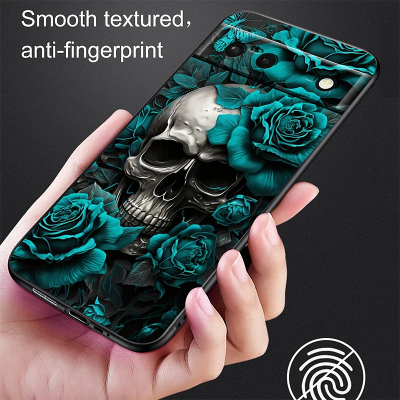 S-Skull Cool Fashion Art For Google Pixel 9 8 7A 7 6A 6 5A 5 4 4A XL 5G Black Silicon Shockproof Shell TPU Phone Case