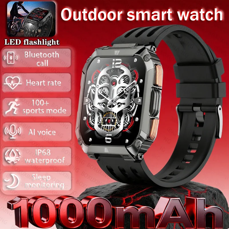 

New1000mAh Battery Smart Watch 1.95 Inch AMOLED Screen Men Outdoorsports Watch IP68 Waterproof Bluetooth Call Sports Smartwatch