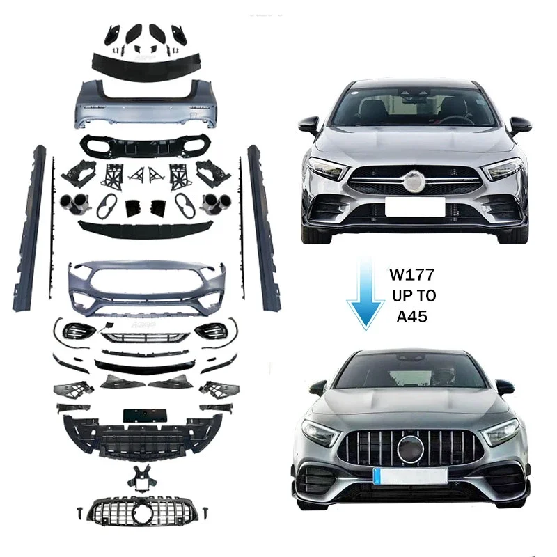 2019-2023y W177 upgrade to new A45 car body kits auto body part system for Mercedes Benz accessories A class