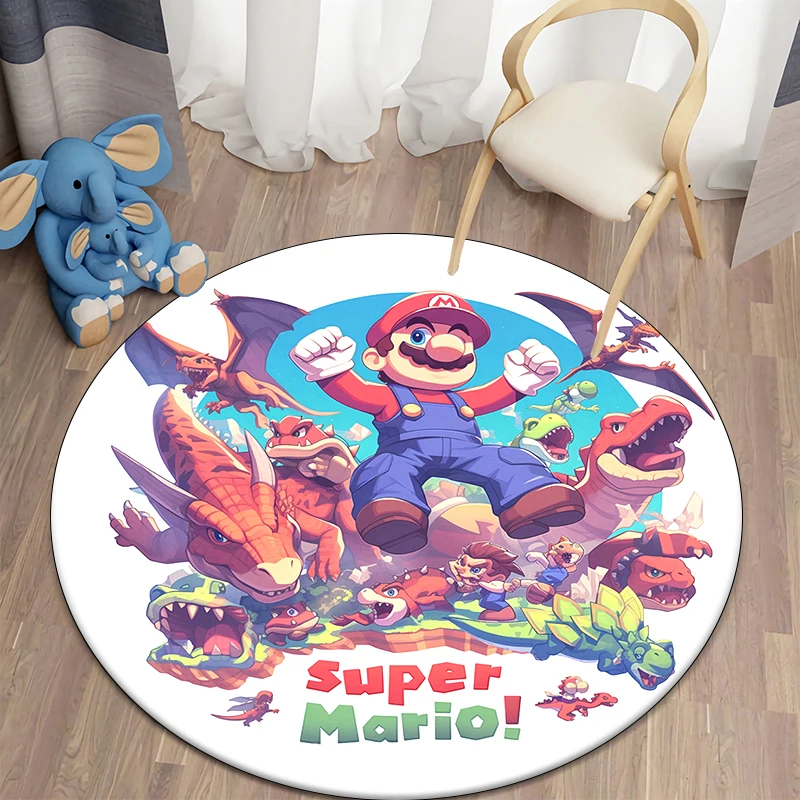 Super Mario HD bedruckter runder Teppich. weich und bequem, exquisit, Wohnzimmer, Schlafzimmer, Sofa, Eingangstür matte. Tisch, Stuhl, Geschenk, Teppich