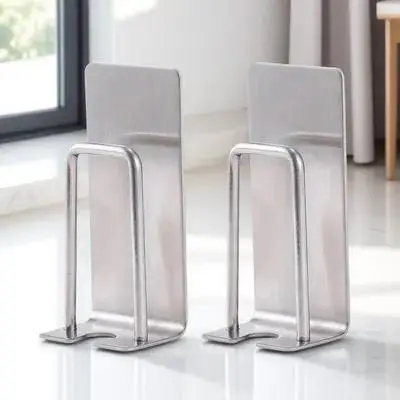 

2Pcs Stainless Toothbrush Holder Wall Mounted Adhesive Bathroom Organizer for Electric Toothbrush Cup Storage No Hole