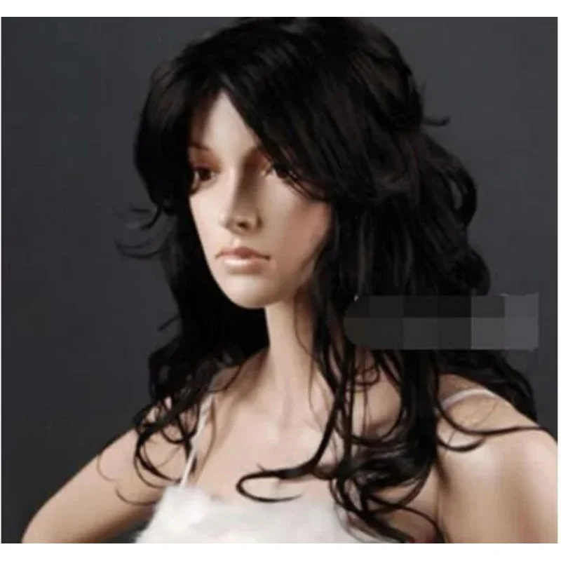 Hot Fashion Sexy Pretty Womens Bla Long Curly Wig