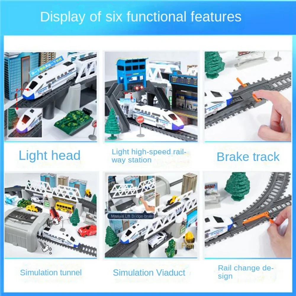 Train À Grande Vitesse Électrique Avec Lumières Et Musique – Kit De Voies Modulaires 72 Cm – Jouet Sensoriel Créatif Pour Enfants Dès 3 Ans