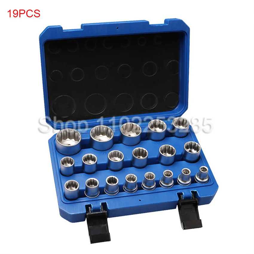 Hex Socket Repair Tool Kit, 12 Ponto Wrench Set, Lock Torx, Respinada Bit, 1/2 ", 8-36mm
