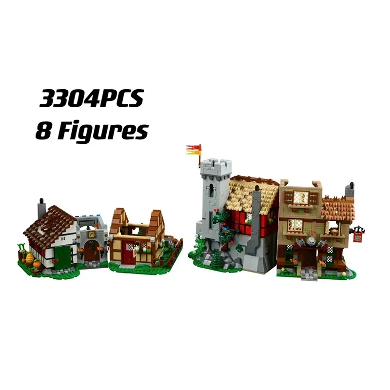 

New 3304PCS Medieval Town Square Building Blocks Compatible 10332 Bricks European Architecture Creative Kids Adults Toys Gifts