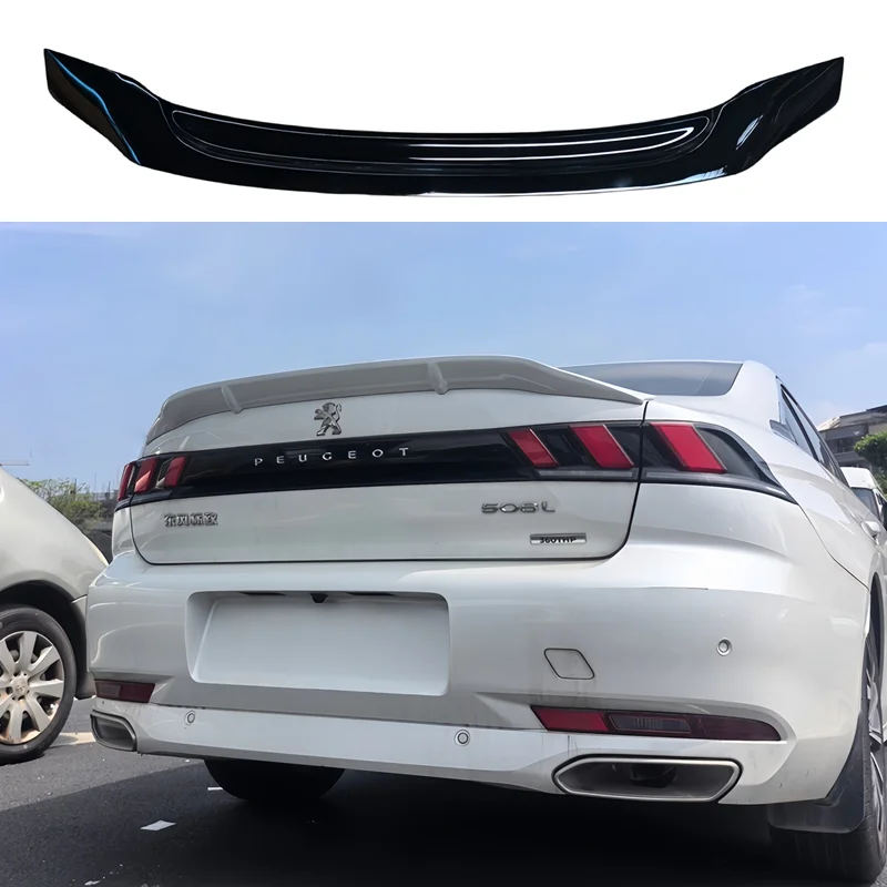 Für Peugeot 508 508L Spoiler 2019-2025 Auto-Styling ABS-Kunststoff Lackiert Schwarz Weiß Rot Heckspoiler Kofferraumflügel Lippe