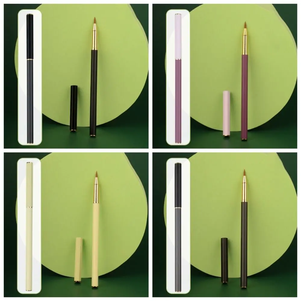 Portable Fountain Pen Type Small Script Soft Hair Metal Rod Calligraphy Pen 2.6 Ink Sac Script Writing Brush Pen Painting