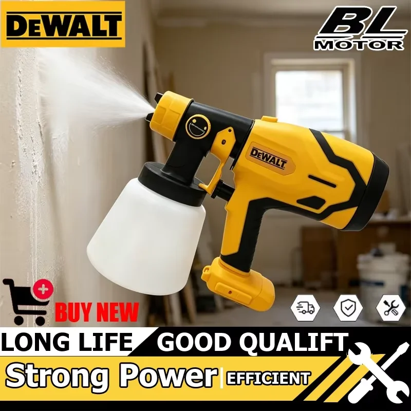 

Dewalt Cordless Paint Spray Gun,80ML,High Power for Auto,Furniture & Steel Coating–Electric Airbrush Tool for Professional