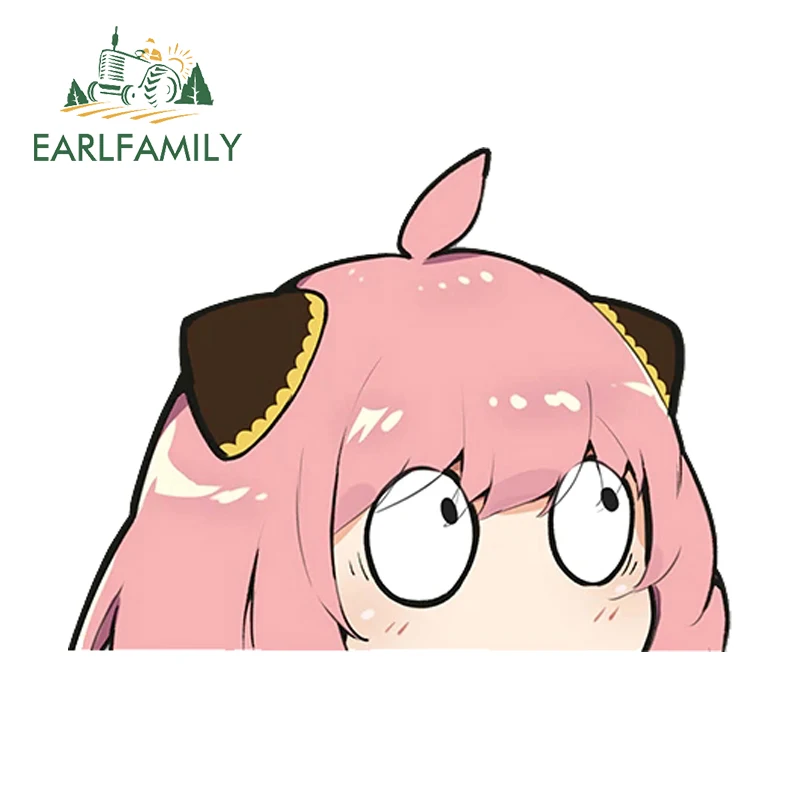 EARLFAMILY Anya Forger Anime Peeker Sticker Attractive Creative Amsuing Computer Cooler Decal Scratch-Proof Custom Printing