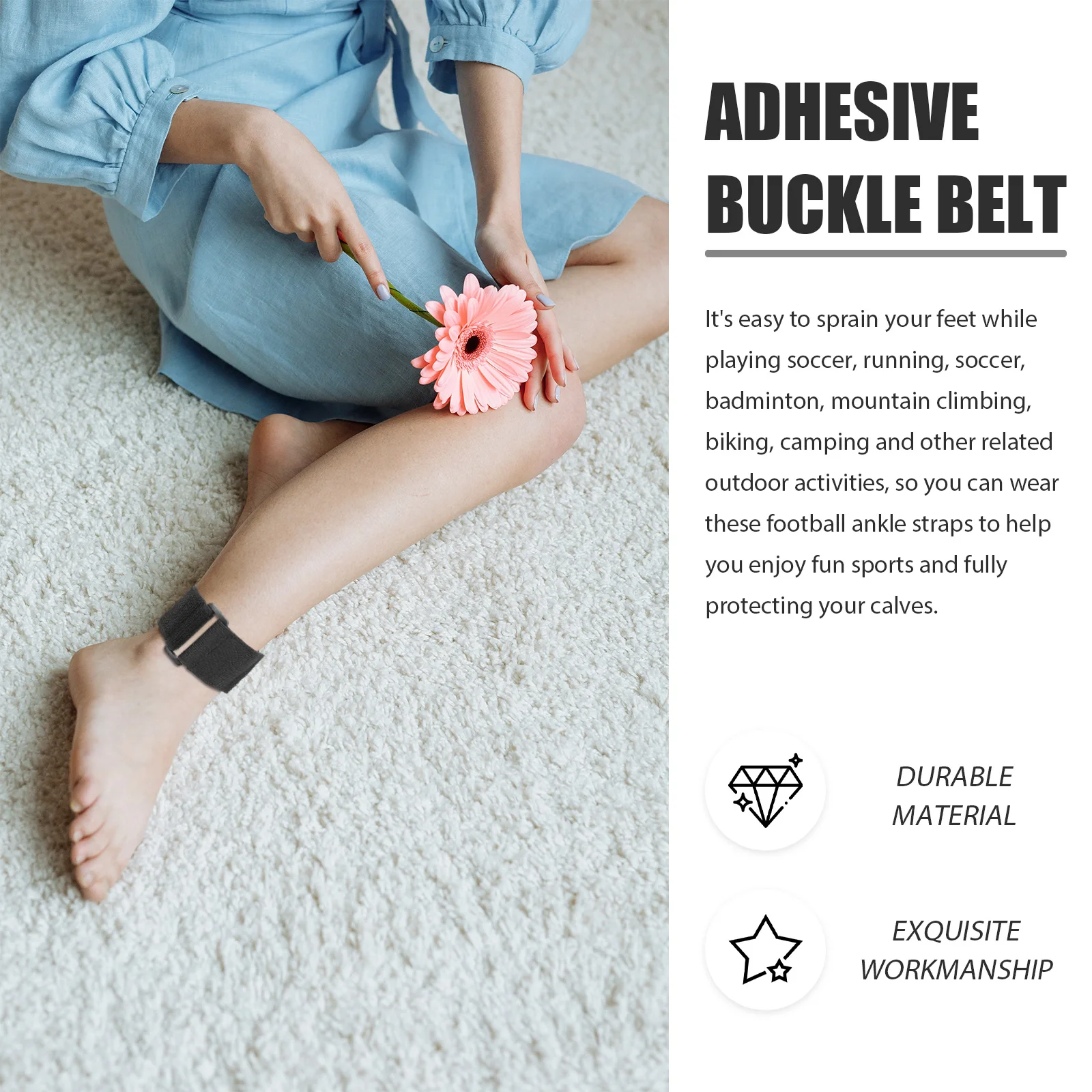 

6pcs Black Multi Function Sticky Belt Garter Elastic Sticky Strap Wear resistant Bundling Belt Practical Bundling Strap Gift