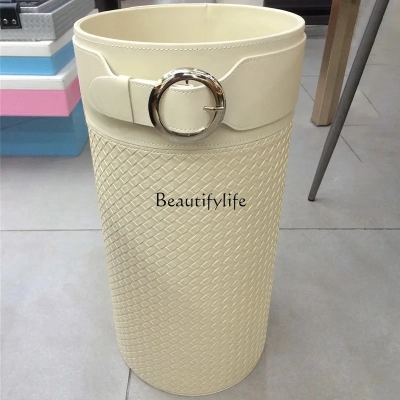 

European Living Room Leather Umbrella Stands Indoor Balcony Villa Floor Umbrella Tube Creative Small Apartment