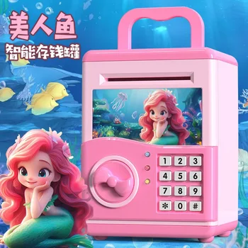 Disney kızlar dondurulmuş 2 parmak izi kumbara prenses elsa dikiş şifre kutusu saklama kutusu kız hediye yaratıcılık oyuncak