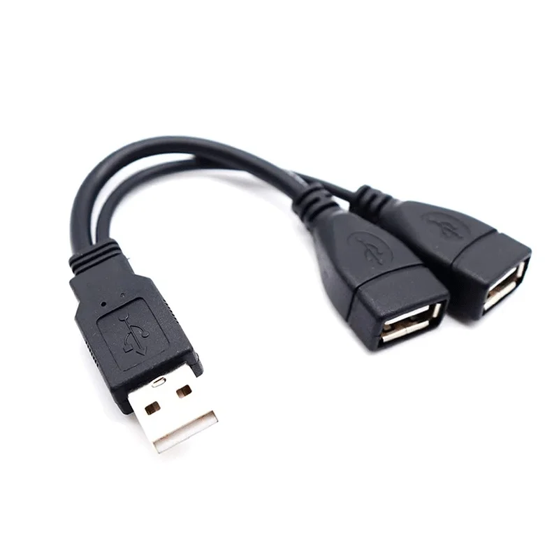 1-7pcs 1 Male Plug To 2 Female Socket USB 2.0 Extension Line Data Cable Power Adapter Converter Splitter USB 2.0 Cable