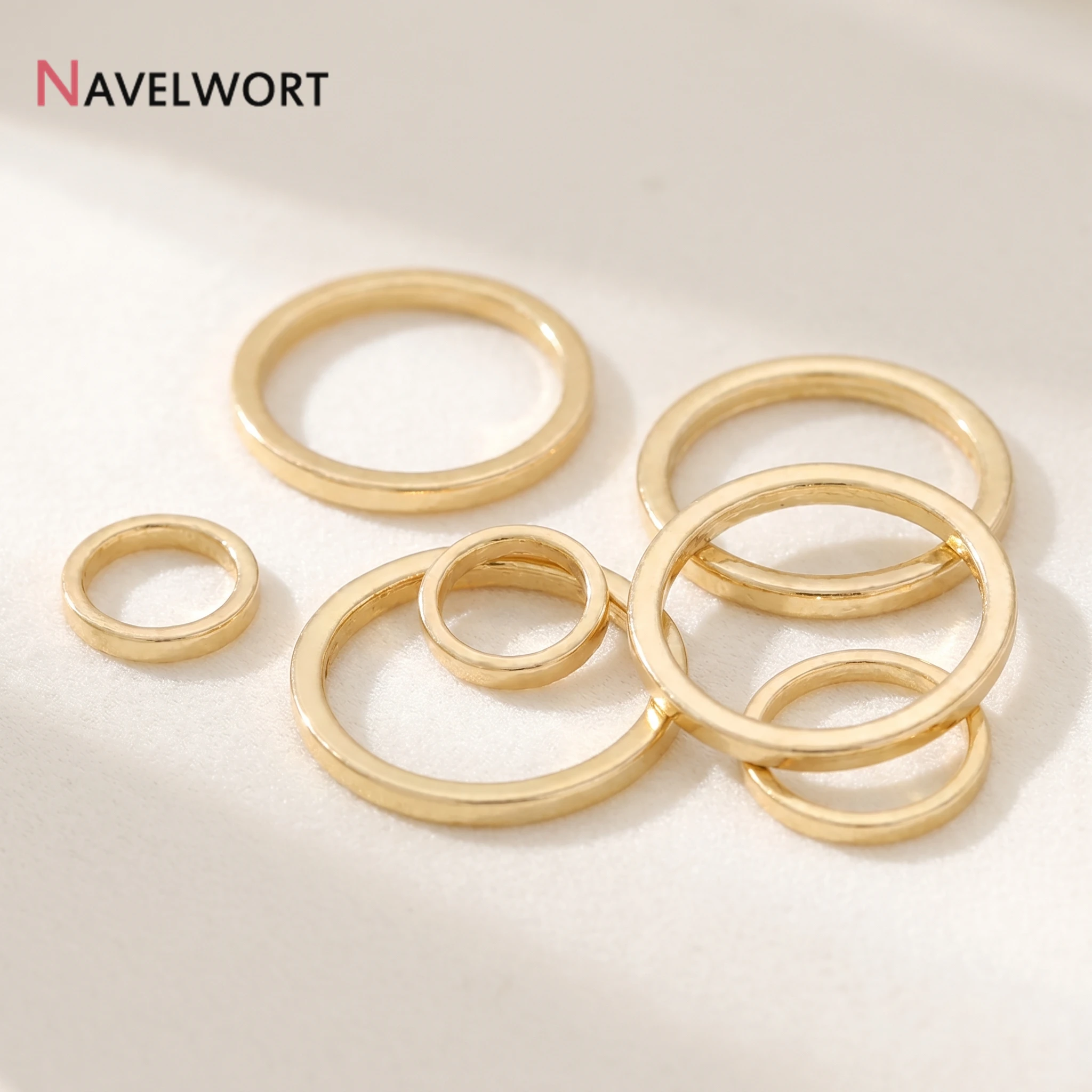 20/40Pcs 14K Gold Plated Brass Metal Round Closed Jump Rings,Connector For Jewelry Making Supplies,Jewelry Materials