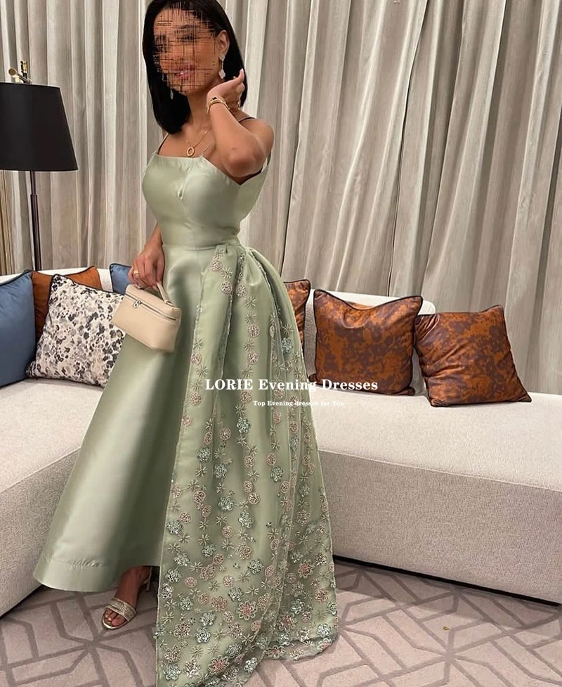 LORIE Elegant Satin Evening Dress Long Formal Vestidos Para Mujer Sexy Backless Floral Print Flowers Special Occasion Dresses image 6