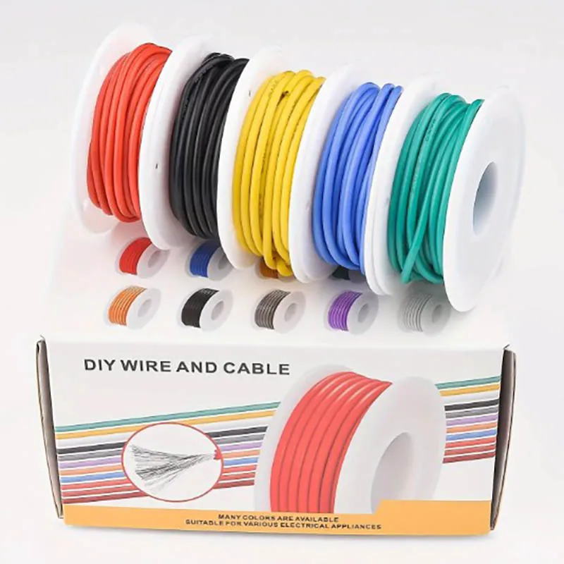 1 Set Of 18AWG Super Soft High Temperature Resistant Silicone Wire DIY Color Box Tinned Copper Flexible Wire Set