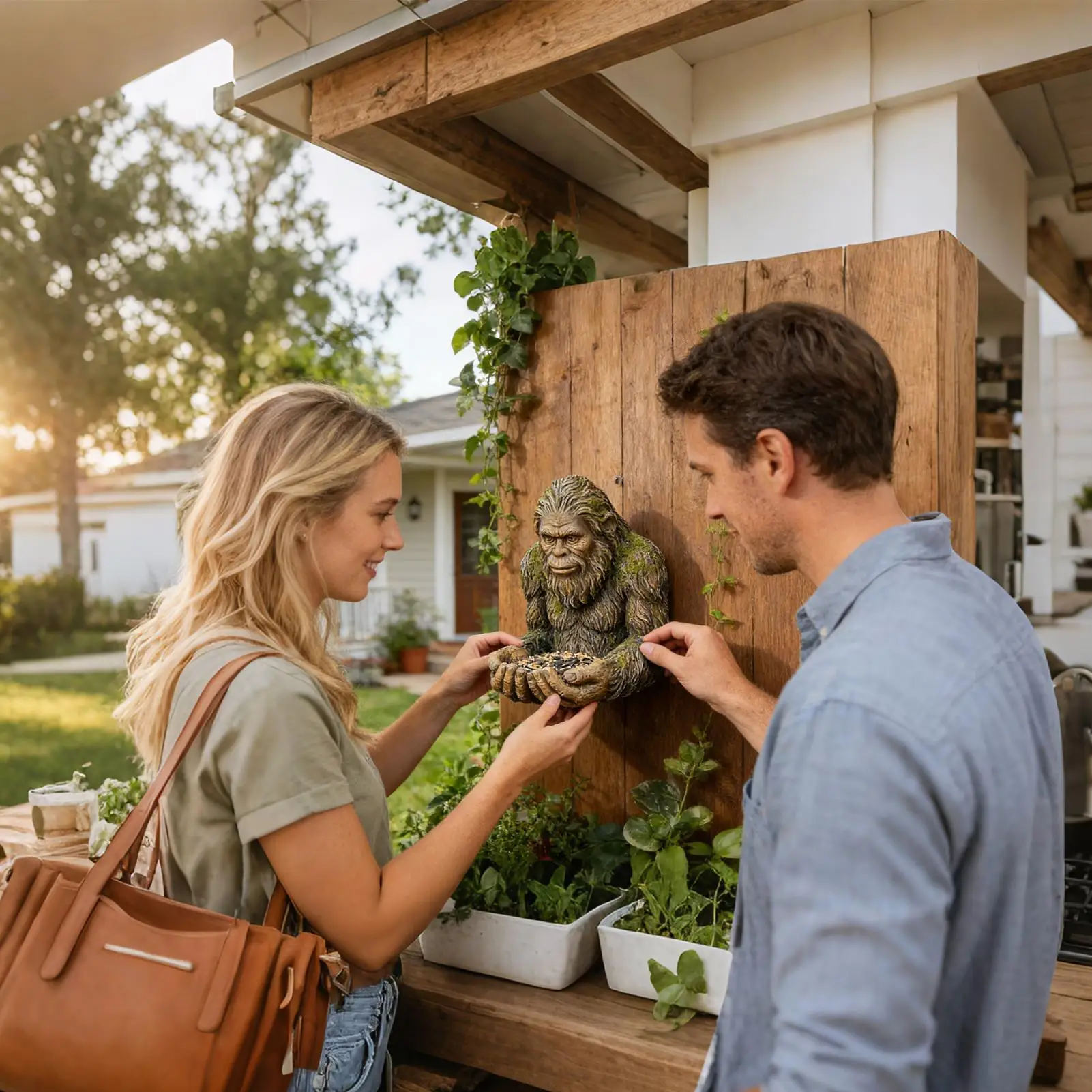 

Садовая скульптура-кормушка для птиц, декоративное украшение для двора, станция для кормления диких птиц для улицы, сада, заднего двора, патио