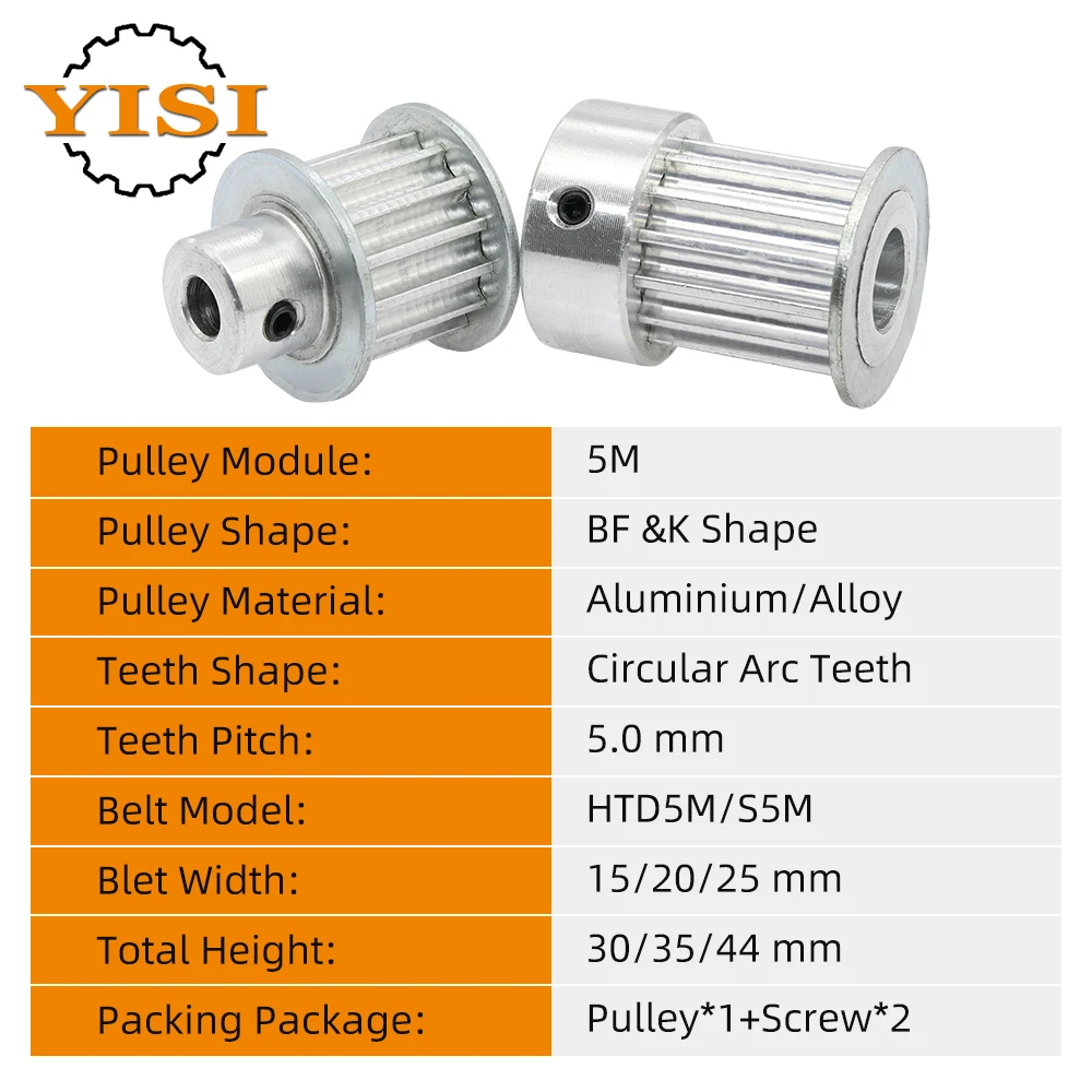 10T 12T 14T 15T 5M Timing Pulley circle-arc Tooth Aluminium Belt Pulley Bore 5/6/6.35/8/10 mm Timing Belt Width 15/20/25 mm