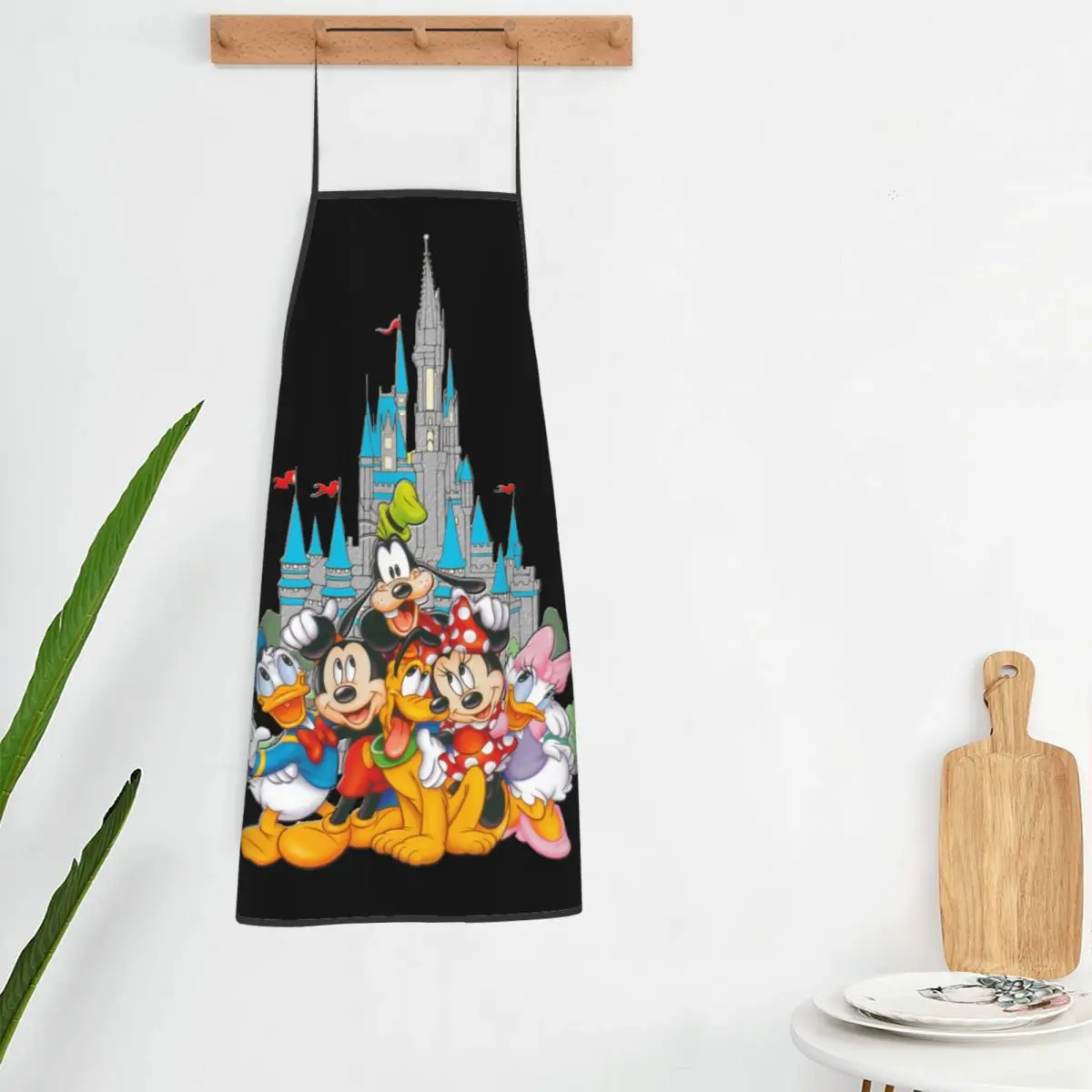 Custom Unisex Mickey Mouse Donald Duck Minnie Anime Kitchen Chef Cooking Baking Apron Women Men Tablier Cuisine for Painting