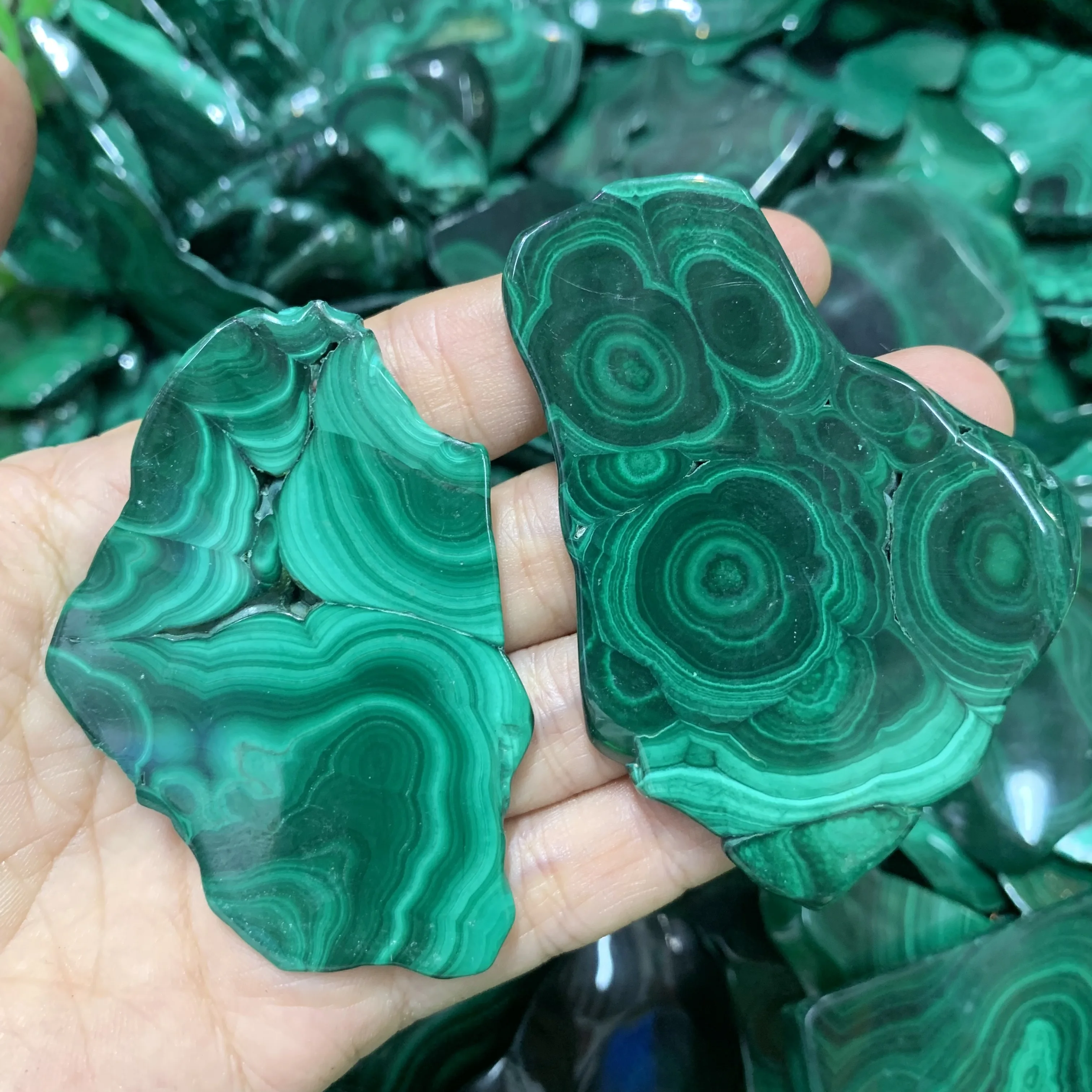 

500g Polished Natural Malachite Slabs for Art design