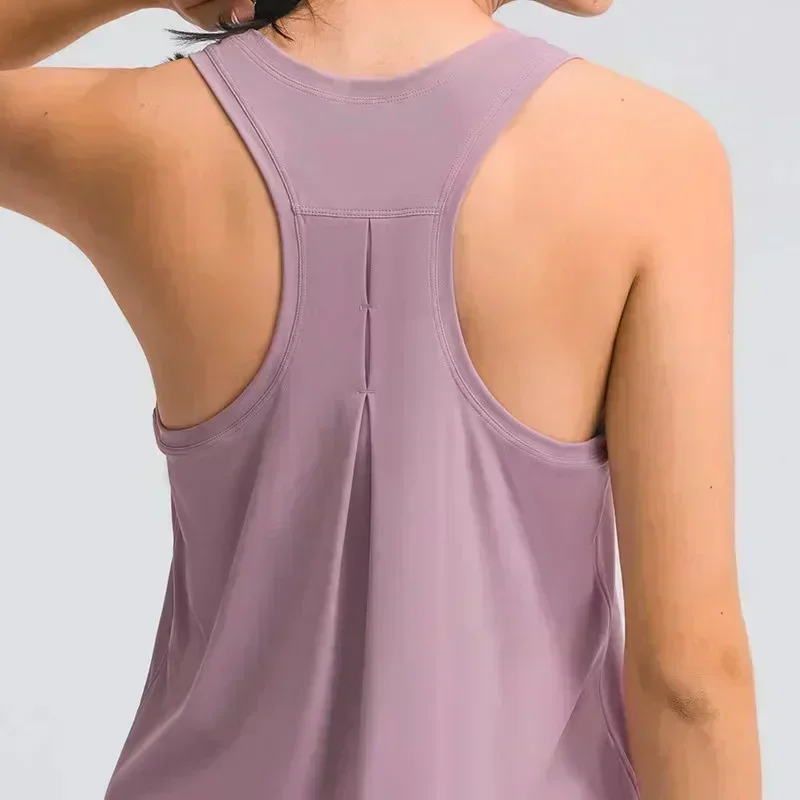 Lemon Women Loose Sports Yoga Tank Top Elastic force Quick Dry Running Exercise Sleeveless Shirts Summer Fitness Vest Smock