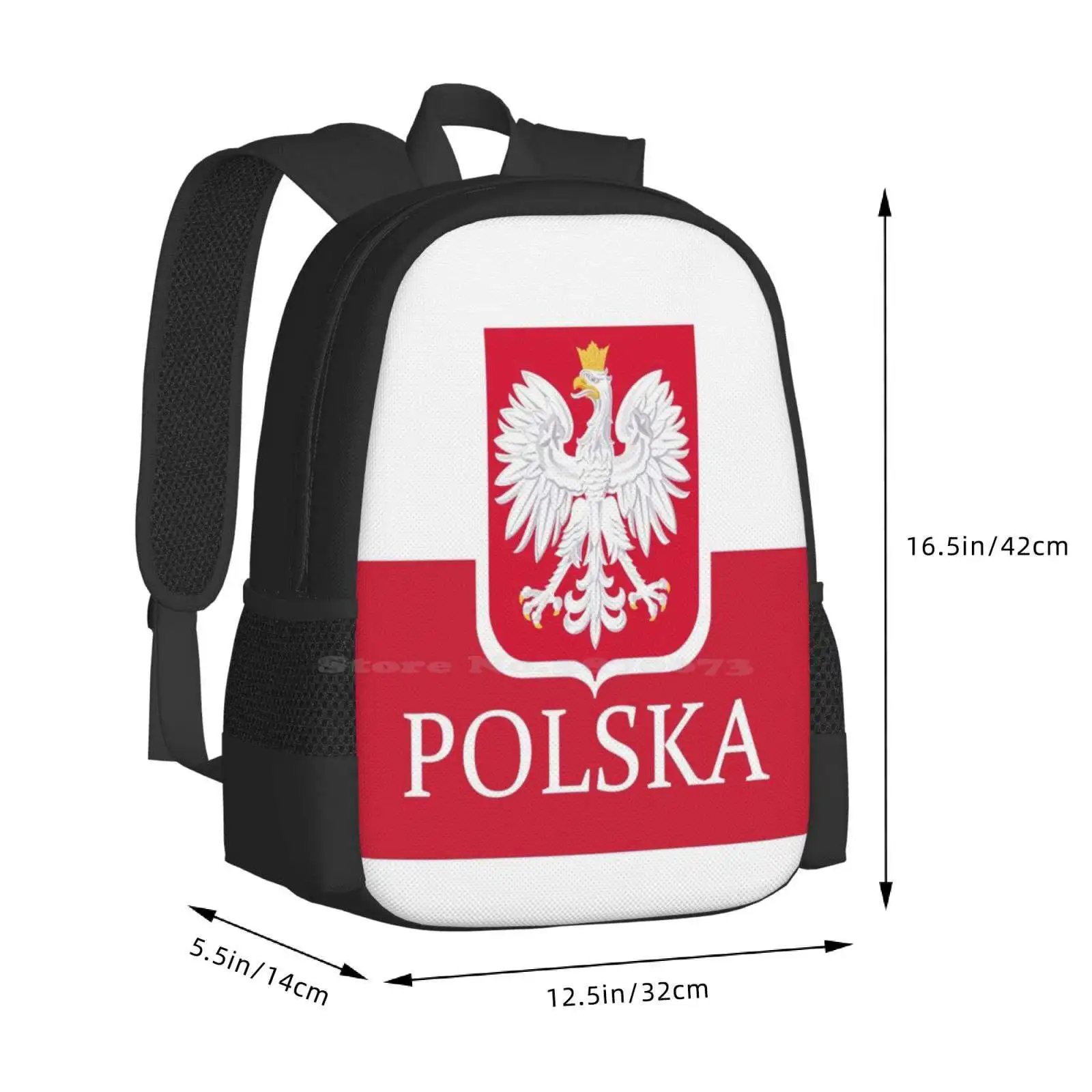 Patriottische Polenskavlag Patroon Bagpack Schooltassen Polish Polen Polen Vlag Retro Vintage Erfgoed Reizen