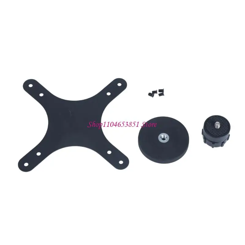Portable Monitor Mount Adapter with VESA Plate, Ball Head Movement for Desk Work, Meetings, Vehicle Use, or Travel