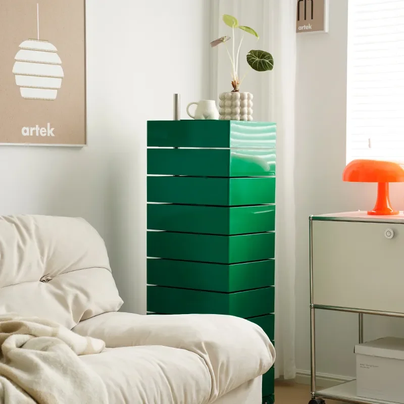 Nordic Style Removable Storage Cabinet Simple Living Room Side Table Rotating Bedside Nightstand Household Locker