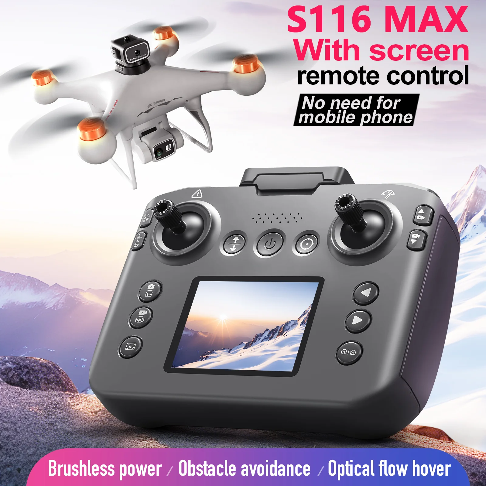 S116 MAX Upgraded Version 360° Obstacle Avoidance Drone 5G 8K Dual ESC Camera Optical Flow Brushless WIFI FPV RC Quadcopter Gift