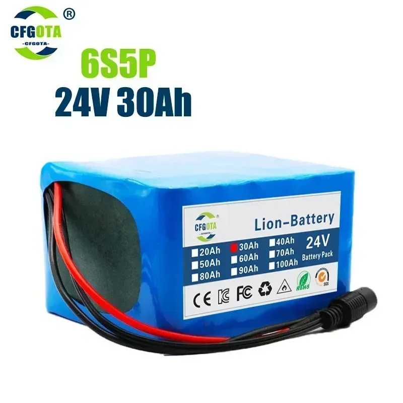 24V 30Ah 6S5P 18650 li-ion battery pack 25.2v 30000mAh electric bicycle moped /electric/lithium ion battery pack+2A Charger