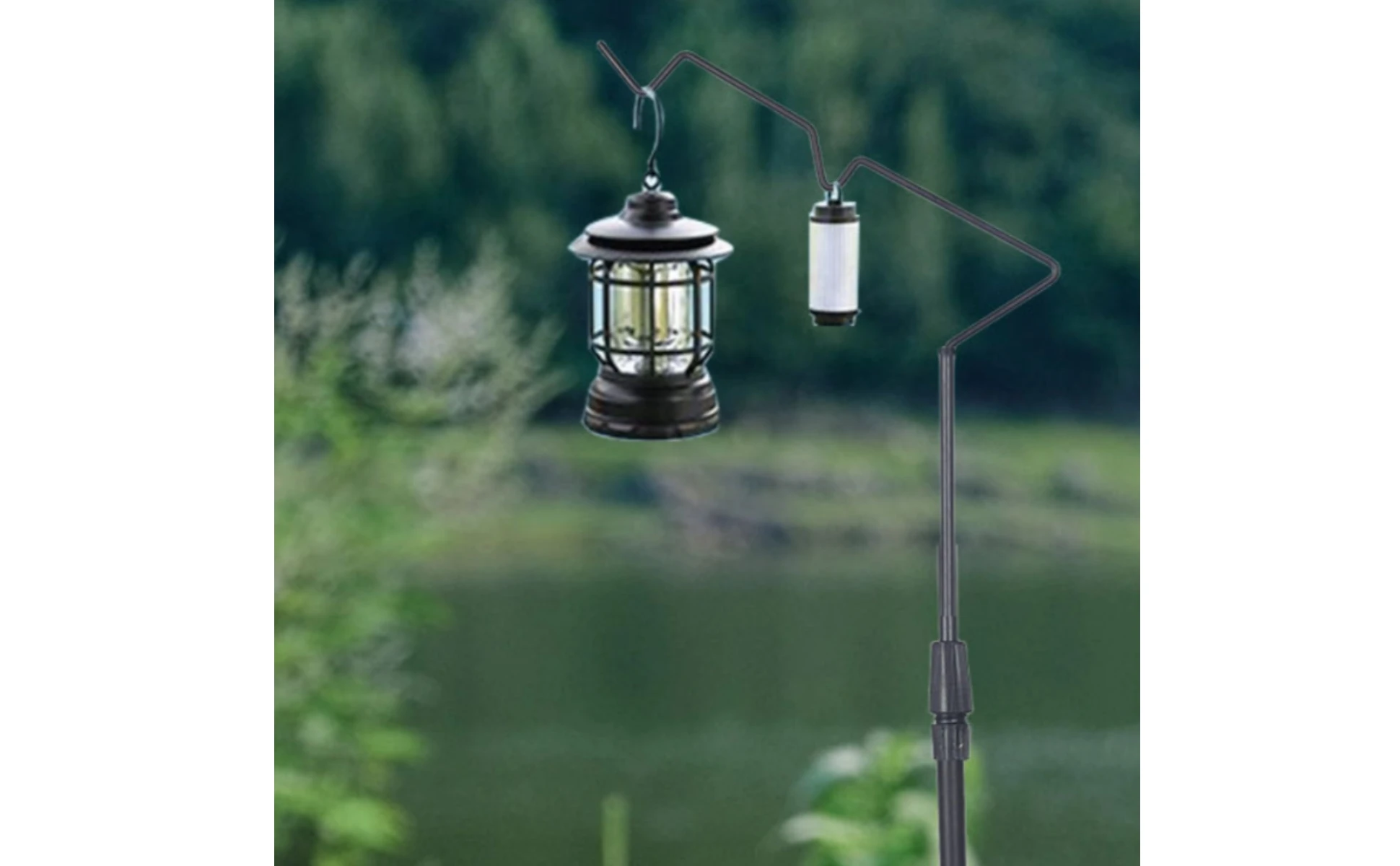 Tabletop Lantern Hanger Stand Carbon Steel Clamp Lantern Holder Adjustable Light Stand Sturdy Metal