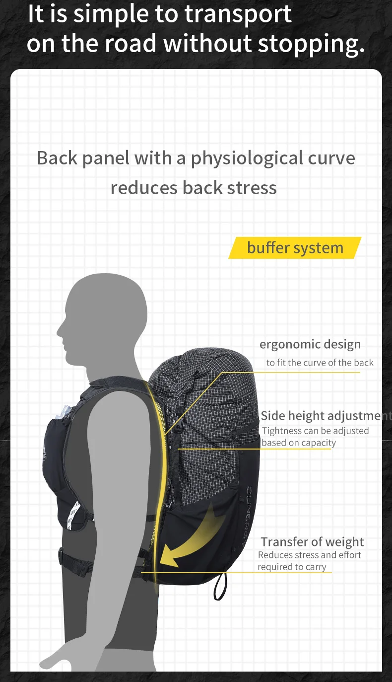 AONIJIE 30L Laufrucksack – Mit 2x 500ml Wasserflaschen, Atmungsaktiv, Für Laufen, Wandern, Outdoor