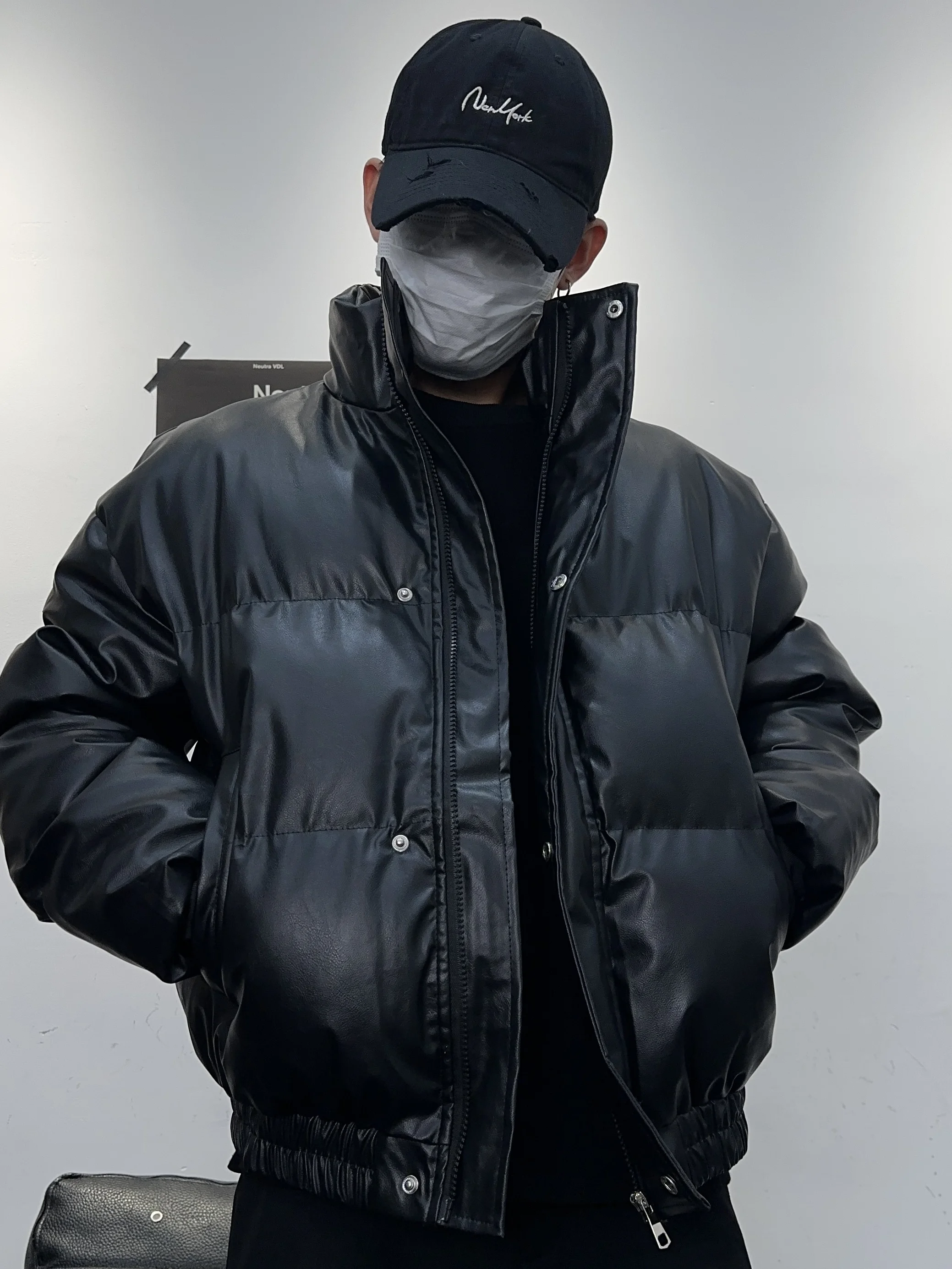 

Модная мужская байкерская хлопковая куртка с утолщенным воротником-стойкой, зимняя теплая водонепроницаемая мотоциклетная хлопковая куртка, короткая верхняя одежда