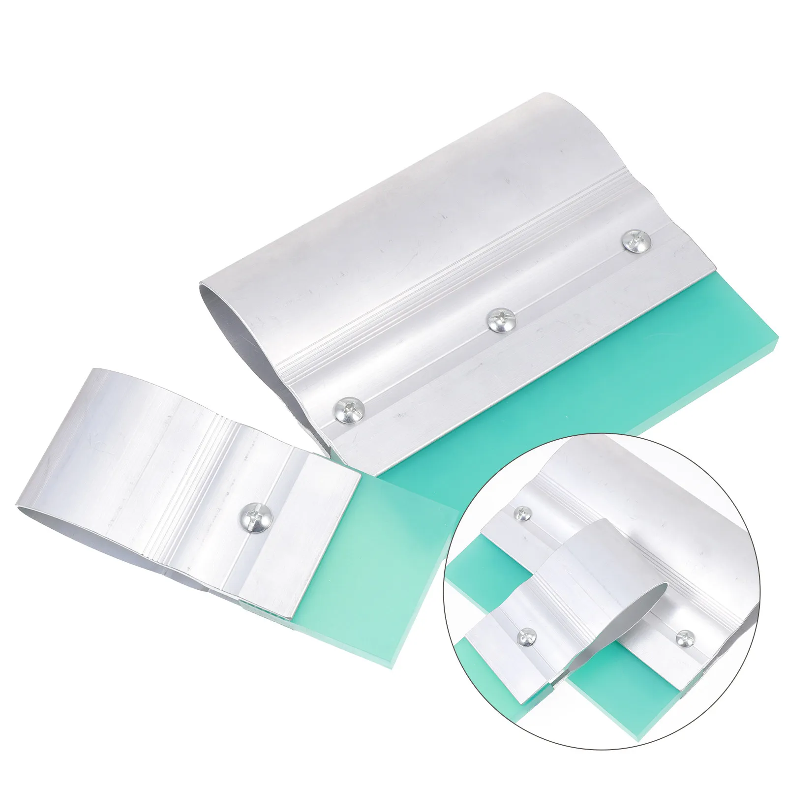 2Pcs Printing Squeegee with Aluminum Handle Rubber Blade Screen Printing Scraping Tool for DIY Shirt Bag Making Kit